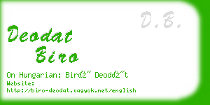 deodat biro business card